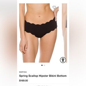 Marysia Swim Black Scallop Bikini Bottoms